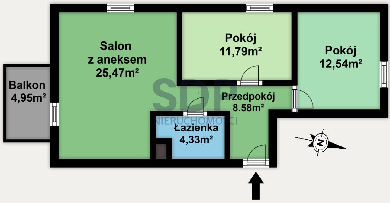 Mieszkanie trzypokojowe na sprzedaż Wrocław, Psie Pole, Lipa Piotrowska, Kominiarska  63m2 Foto 2