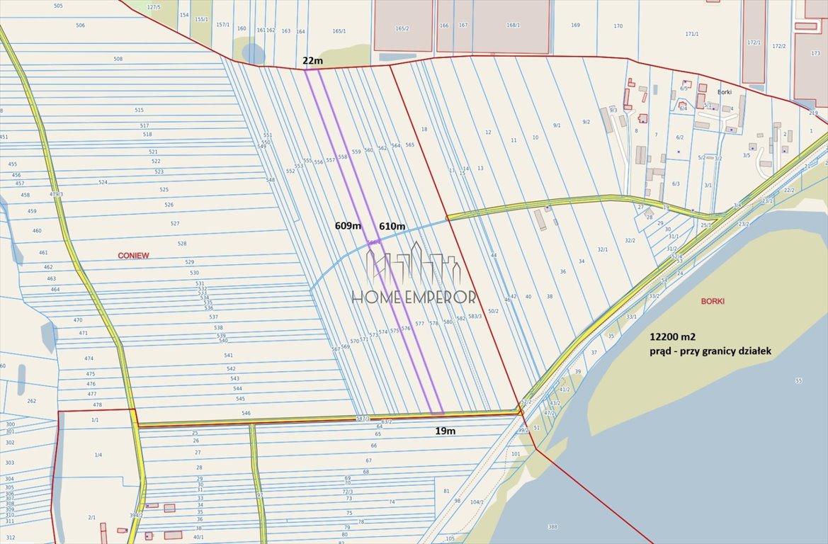 Działka 12 200 m² z mediami, bez planu, blisko PKP Coniew  12 200m2 Foto 1