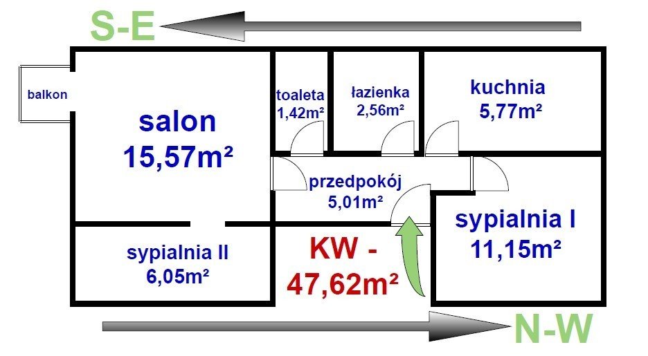 Mieszkanie trzypokojowe na sprzedaż Warszawa, Bielany, Jana Kochanowskiego  48m2 Foto 2