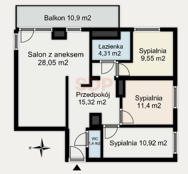 Mieszkanie czteropokojowe  na sprzedaż Wrocław, Śródmieście, Kleczków, Wybrzeże Conrada - Korzeniowskiego  82m2 Foto 3