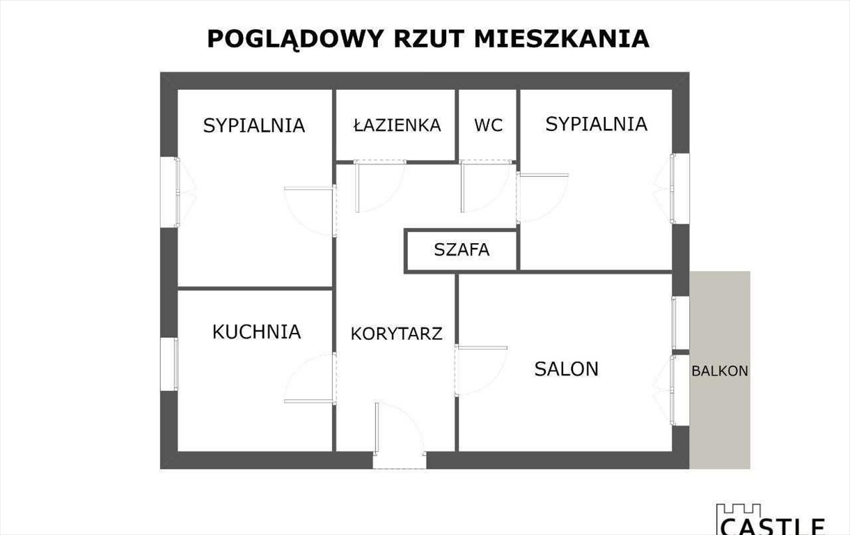 Mieszkanie trzypokojowe na sprzedaż Poznań, Rataje, os. Rusa  62m2 Foto 2