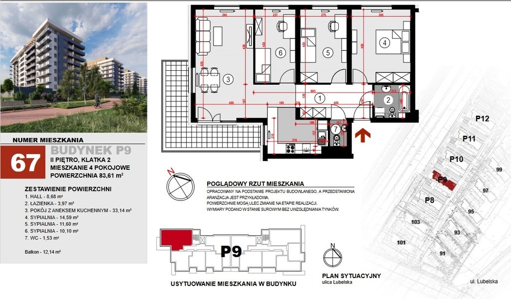 Mieszkanie czteropokojowe  na sprzedaż Rzeszów, Lubelska  84m2 Foto 4