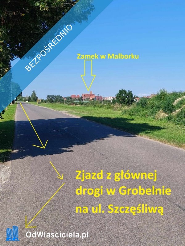 Działka budowlana na sprzedaż Malbork, Grobelno  1 100m2 Foto 3