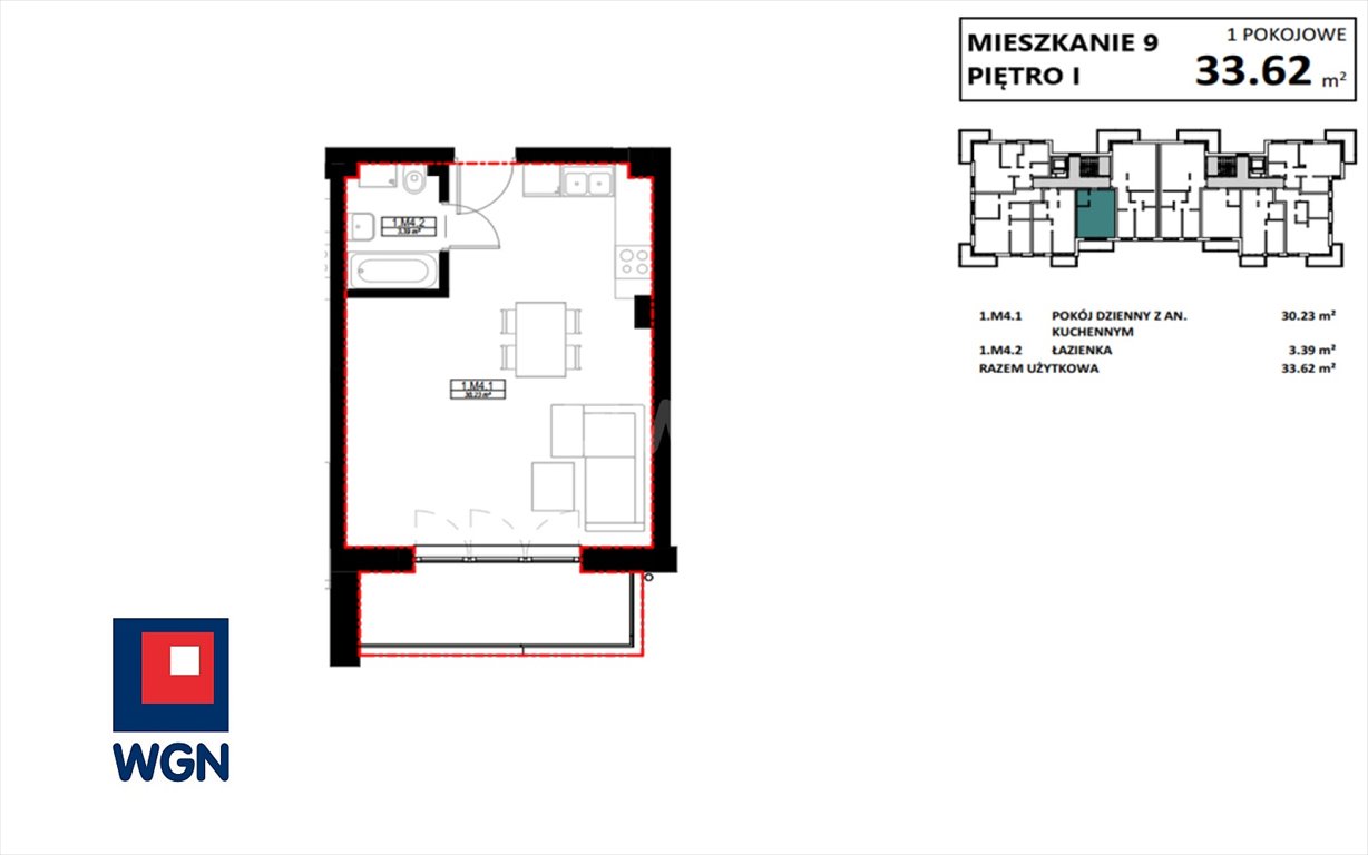 Mieszkanie dwupokojowe na sprzedaż Myszków, Jana Pawła II  34m2 Foto 2