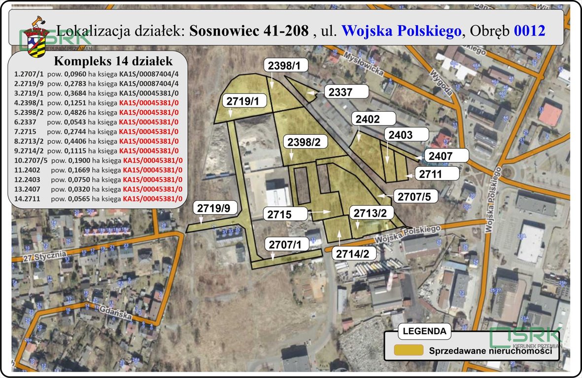 Polecam działkę 23 764 m² z budynkami i infrastrukturą Sosnowiec, Niwka, Wojska Polskiego  23 764m2 Foto 1