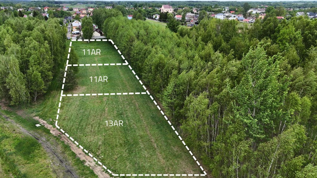Działka budowlana 13 arów pod dom w Widełce, media, las Widełka  1 300m2 Foto 1