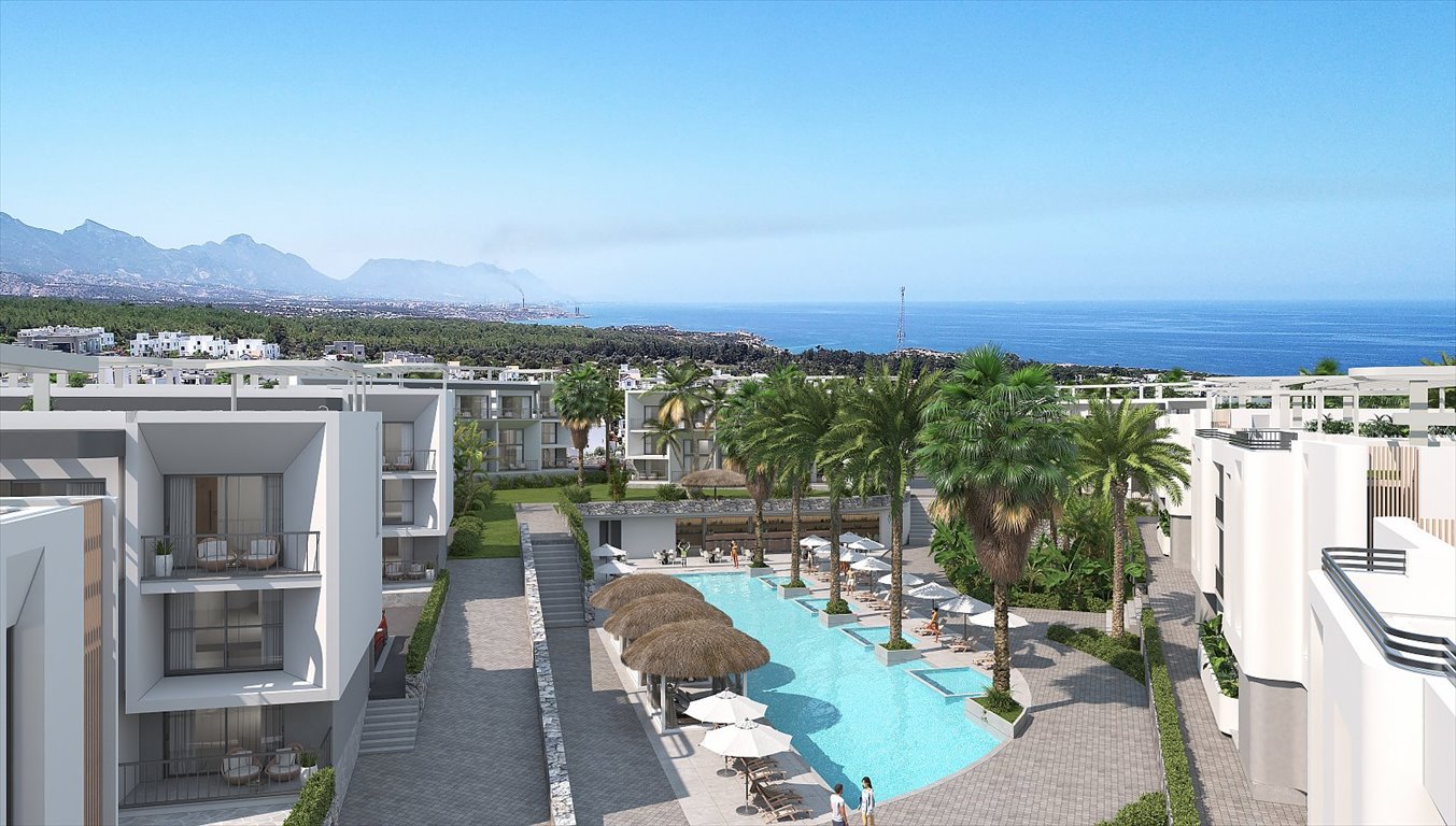 Luksusowe apartamenty z widokiem na morze i pole golfowe Cypr, Karaagaç, Karaağaç, Girne, Cypr Północny  55m2 Foto 1