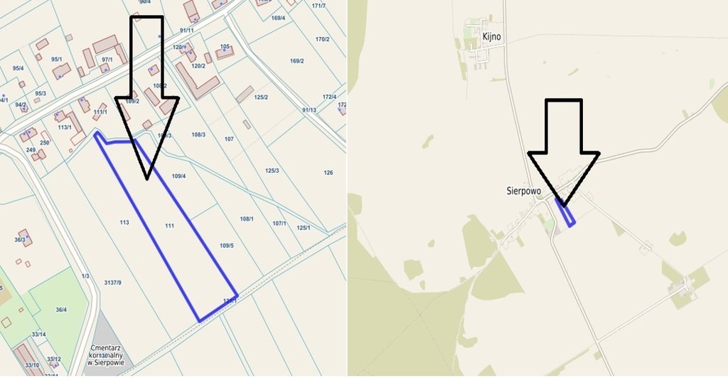 Działka rolna 11 900 m² w Sierpowie - grunt orny, klasy RIIIa i RV Sierpowo  11 900m2 Foto 1