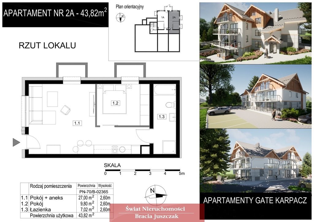 Mieszkanie dwupokojowe na sprzedaż Miłków  44m2 Foto 1