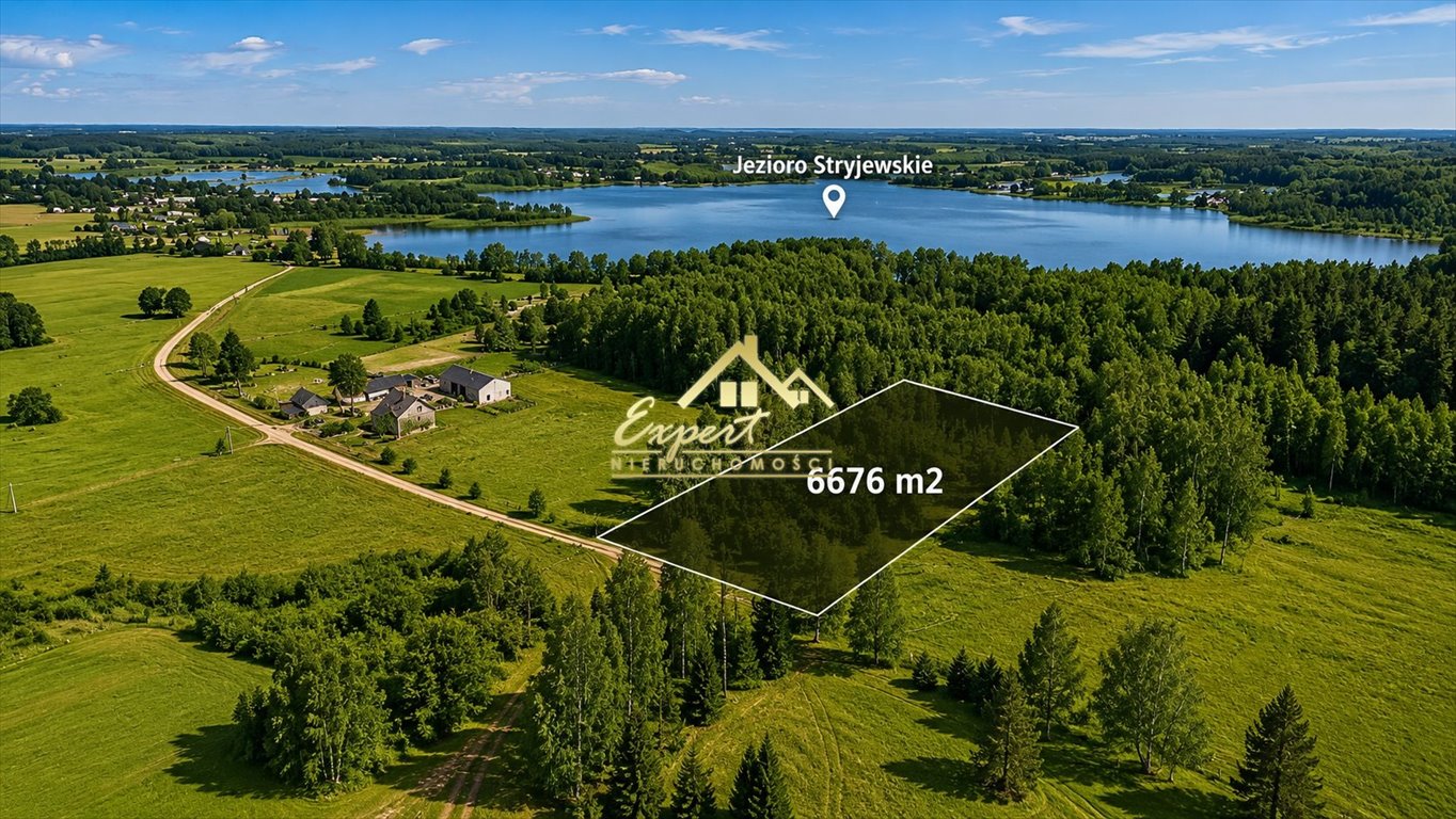 Sprzedam działkę 6676 m² pod dom i inwestycję blisko jeziora Stryjewo  6 676m2 Foto 1