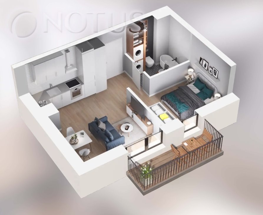 Nowoczesny loft 33,54 m² w prestiżowej inwestycji we Wrocławiu Wrocław, Stawowa  34m2 Foto 1