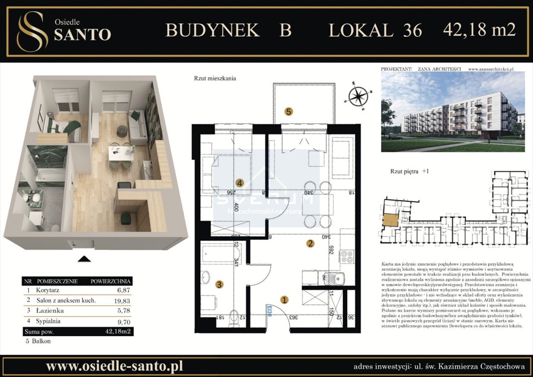 Mieszkanie dwupokojowe na sprzedaż Częstochowa, Podjasnogórska  42m2 Foto 2