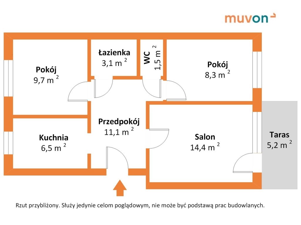 Mieszkanie trzypokojowe na sprzedaż Oborniki, Powstańców Wielkopolskich  59m2 Foto 2