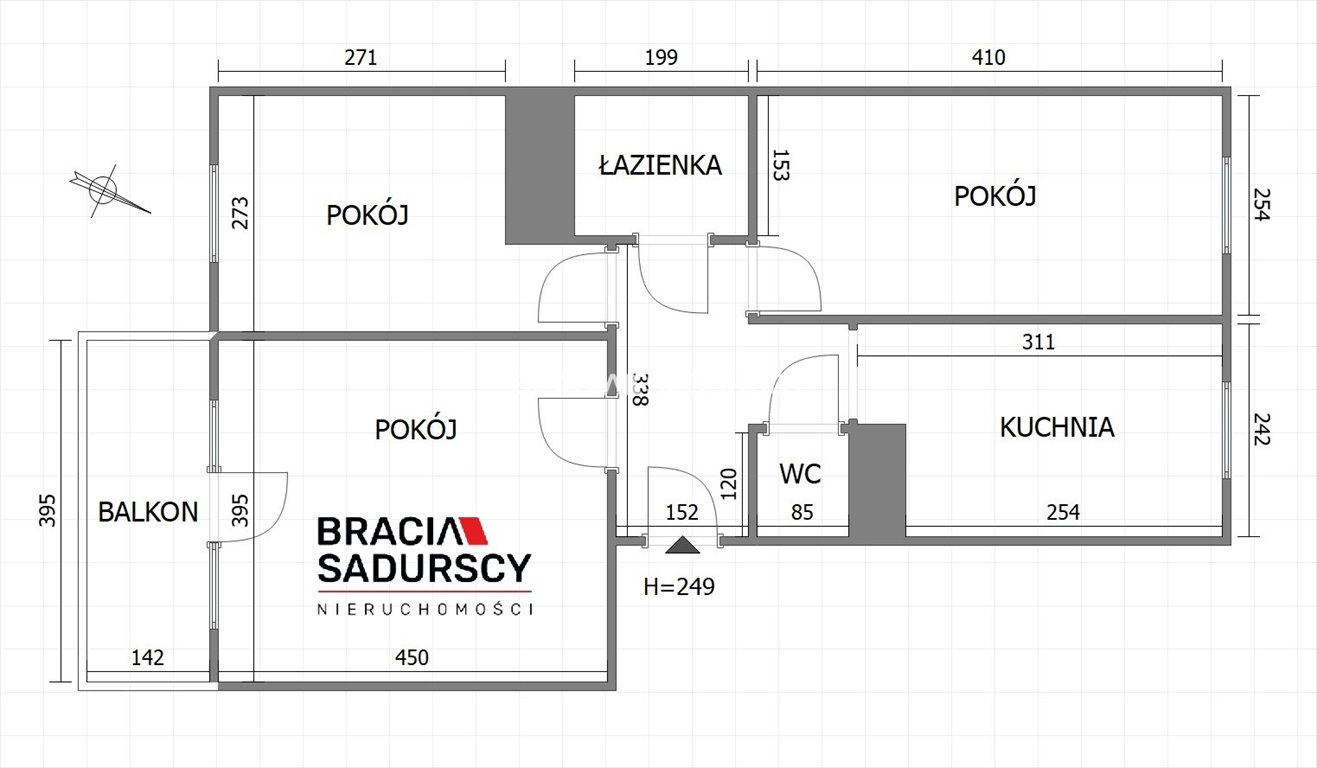 Mieszkanie trzypokojowe na sprzedaż Kraków, Czyżyny, Czyżyny, Skarżyńskiego  55m2 Foto 3