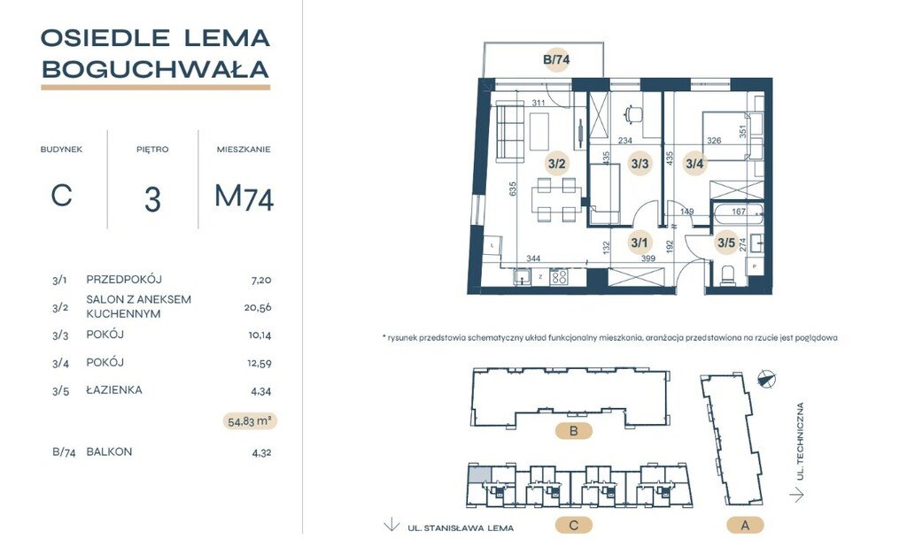 Mieszkanie trzypokojowe na sprzedaż Rzeszów, Podkarpacka  55m2 Foto 7