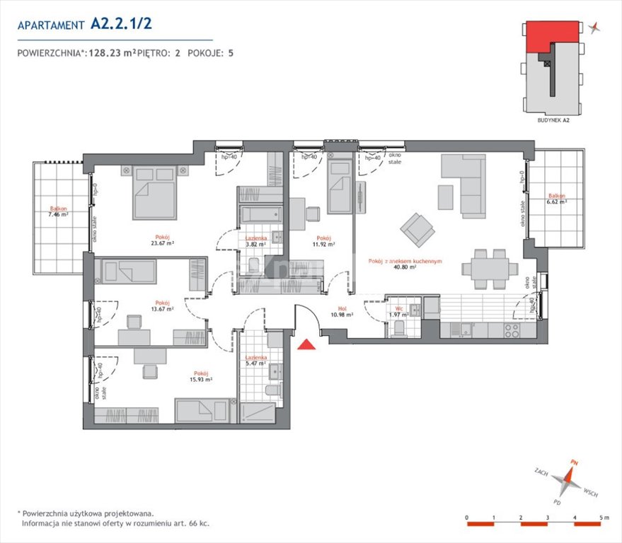Przestronny 5-pokojowy apartament 128m2 z balkonem i miejscem garażowym Gdańsk, Oliwa, Artura Grottgera  128m2 Foto 1