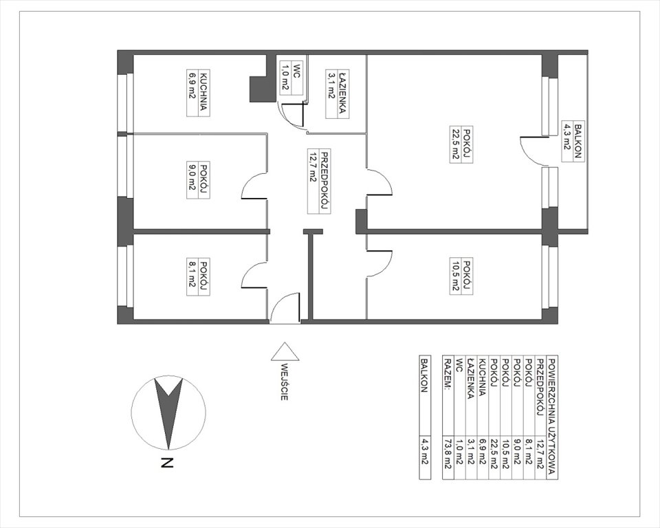 Mieszkanie czteropokojowe  na sprzedaż Gdańsk, Chełm, Grabowskiego  74m2 Foto 18