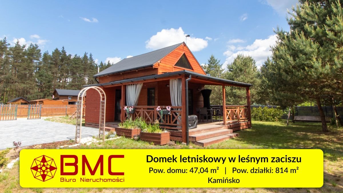 Urokliwy dom letniskowy z tarasem 28,81 m² i fotowoltaiką Kamińsko, Świerkowa  47m2 Foto 1