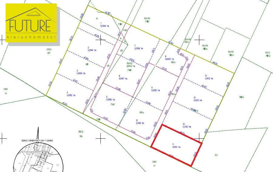 Urokliwa działka 1162 m2 blisko jeziora Ruda Woda Liksajny  1 162m2 Foto 1