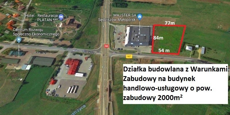 Działka usługowo-budowlana pod biznes przy DK 94, 6000 m² Sędziszów Małopolski, Wincentego Witosa  6 000m2 Foto 1