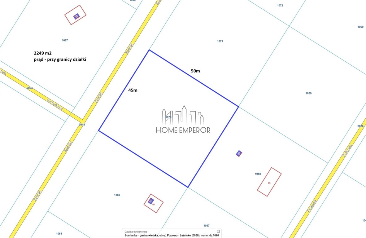 Do sprzedania działka rekreacyjna 2 249 m² z prądem Huta Podgórna, Popowo-Letnisko, Sobótki  2 249m2 Foto 1