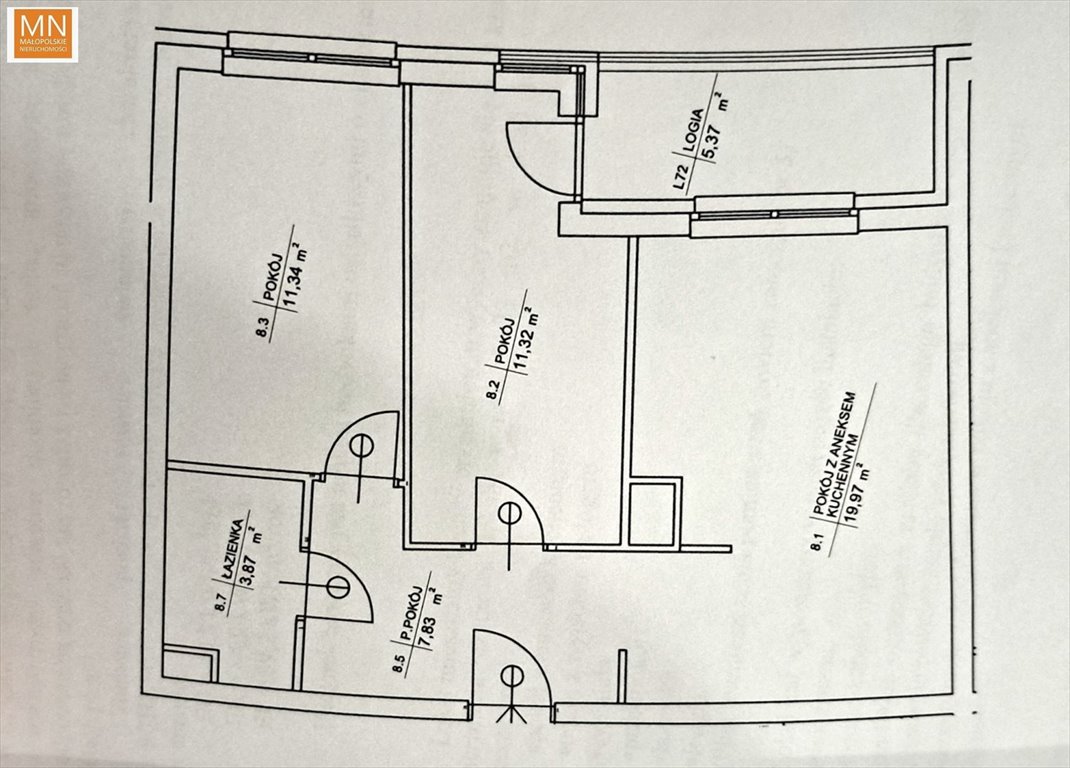 Mieszkanie trzypokojowe na sprzedaż Kraków, Czyżyny, Czyżyny, Bolesława Orlińskiego  54m2 Foto 3