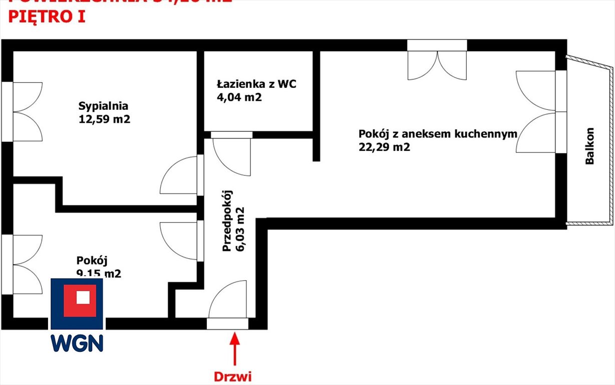 Mieszkanie trzypokojowe na sprzedaż Legnica, Zosinek, Stanisławowska  54m2 Foto 2
