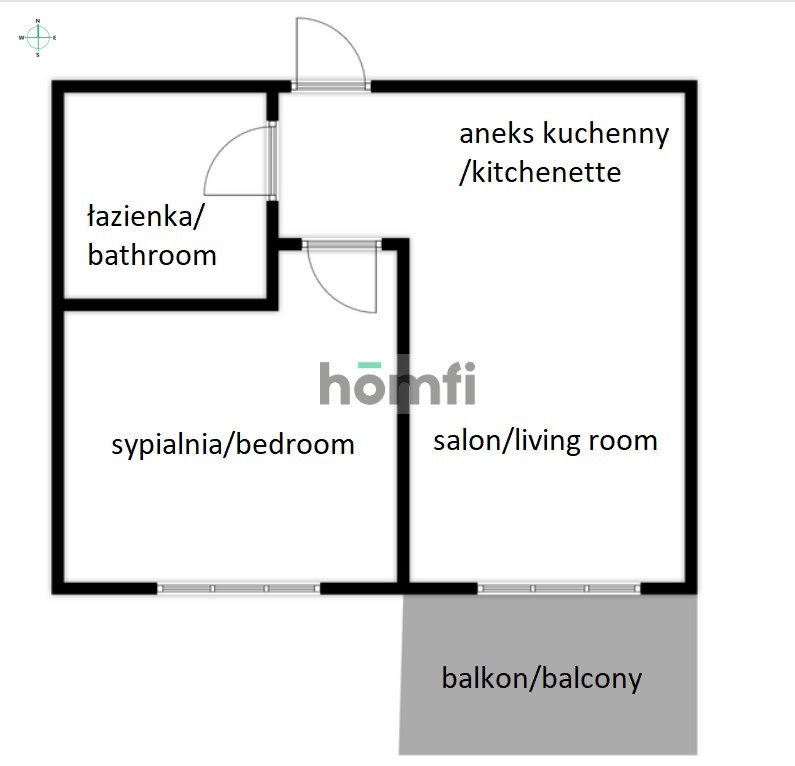 Mieszkanie dwupokojowe na wynajem Gdańsk, Łostowice, Hokejowa  34m2 Foto 13