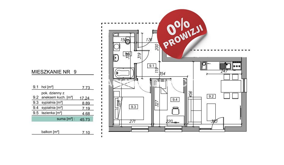 Mieszkanie trzypokojowe na sprzedaż Krzyszkowice, Zawada, Zawada, Słowińska  45m2 Foto 3