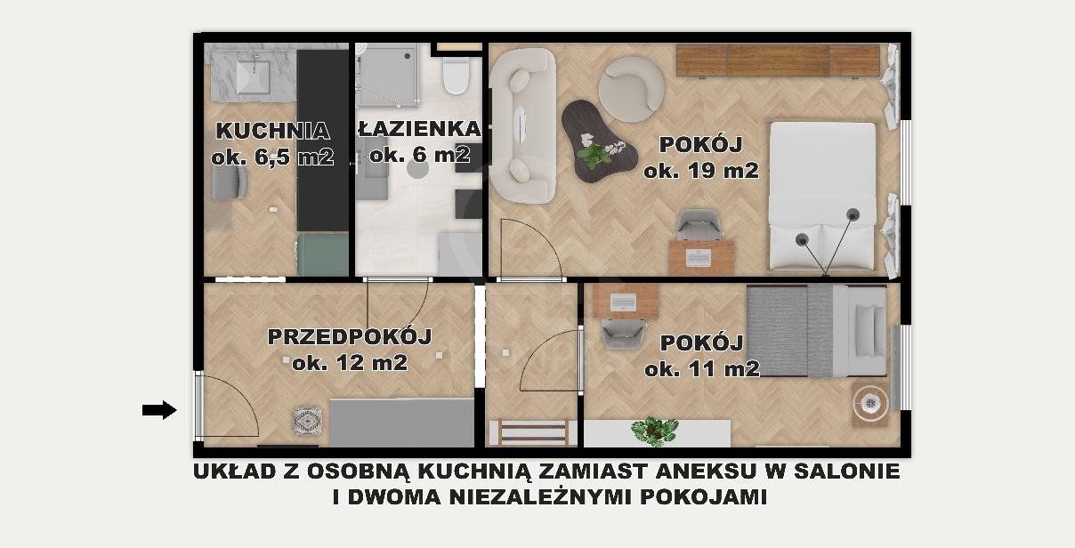 Mieszkanie dwupokojowe na sprzedaż Wrocław, Wrocław-Krzyki, Południe, Powstańców Śląskich  55m2 Foto 15