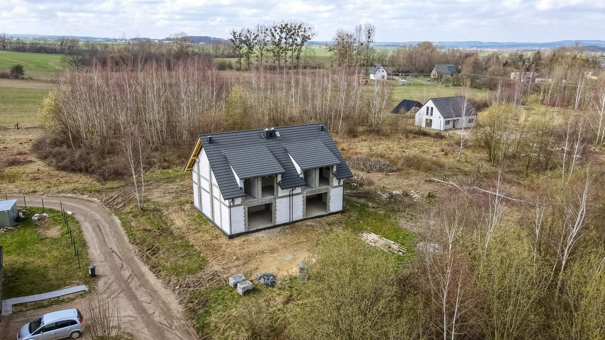 Nowoczesny dom dwurodzinny w stanie surowym otwartym, 252 m2 Borzęcin, Żurawia  252m2 Foto 1