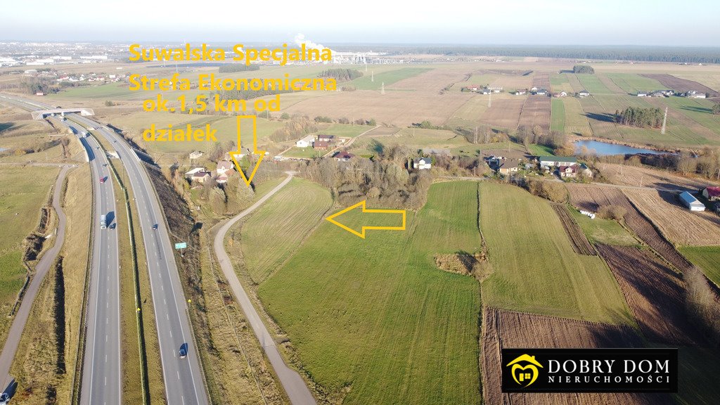 Działka inwestycyjna 9917 m² przy Via Baltica - WZ gotowe Suwałki  9 917m2 Foto 1