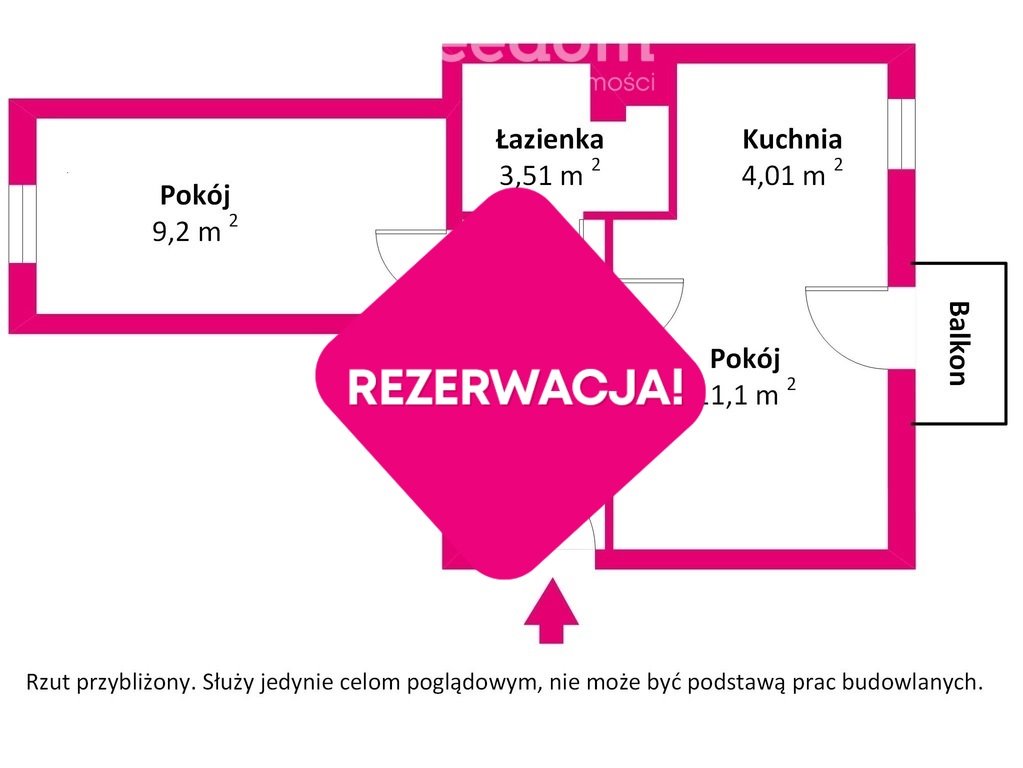 Mieszkanie dwupokojowe na sprzedaż Ełk, Jana Matejki  33m2 Foto 12