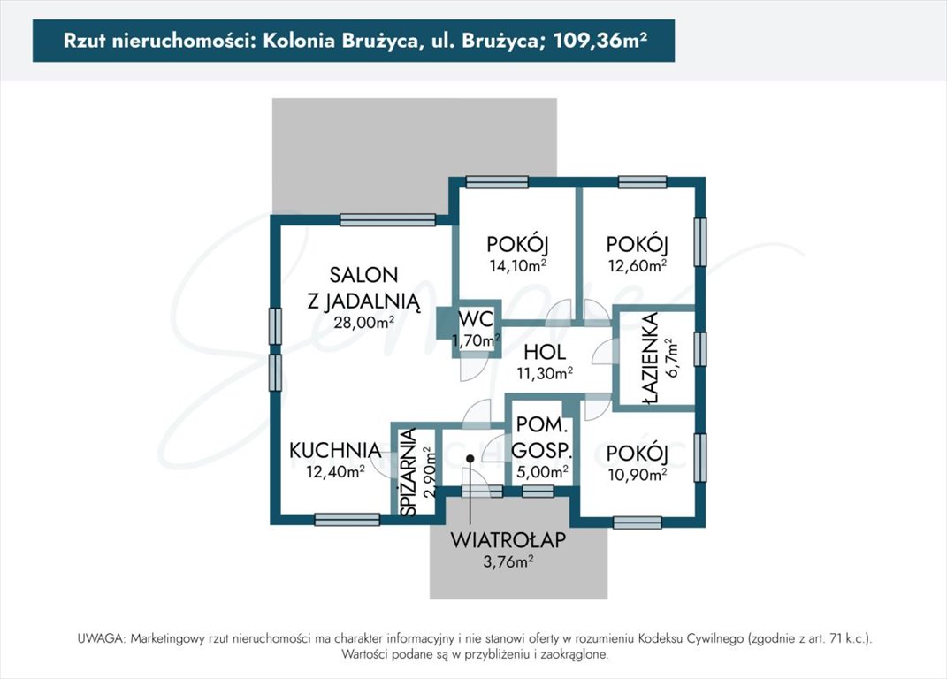 Dom na sprzedaż Kolonia Brużyca  109m2 Foto 2