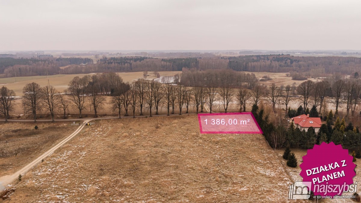 Działka budowlana 1386 m² z pozwoleniem na dom w Gościnie Gościno, Lipowa 1  1 386m2 Foto 1