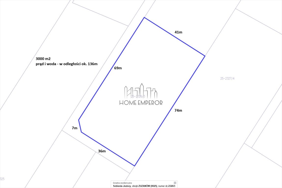 Działka 3000 m² z mediami, zabudowa w okolicy - polecam! Zuzanów  3 000m2 Foto 1