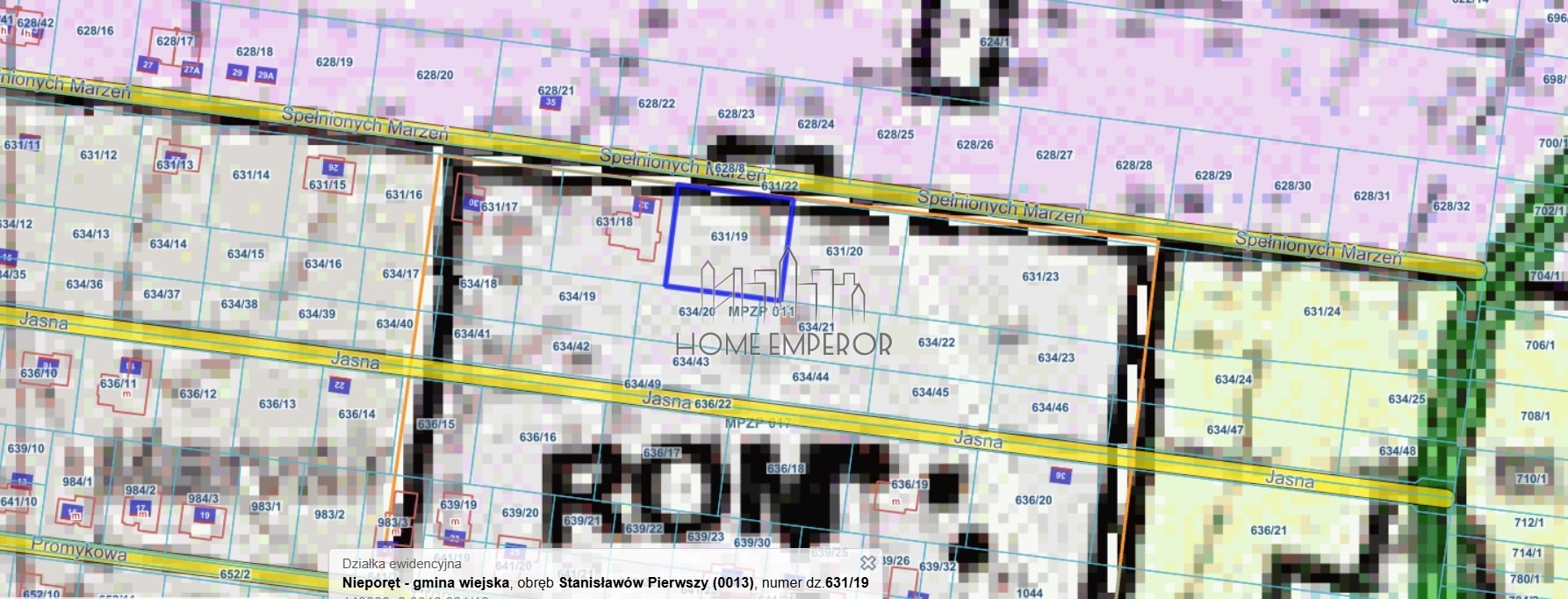 Działka budowlana na sprzedaż Stanisławów Pierwszy, Spełnionych Marzeń  1 500m2 Foto 1