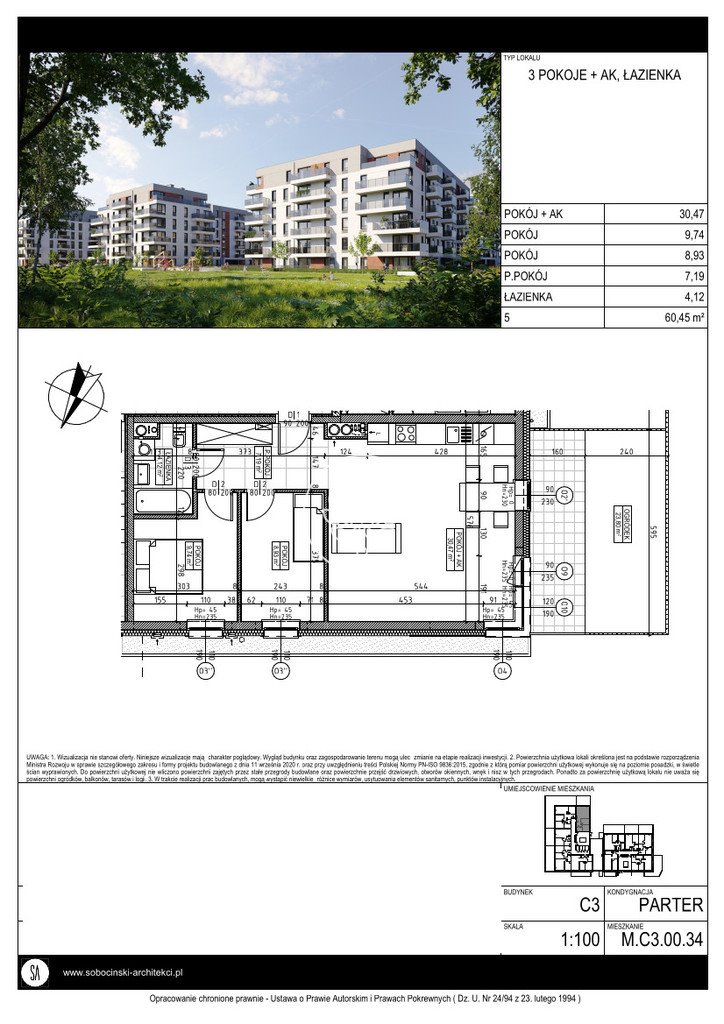 Mieszkanie trzypokojowe na sprzedaż Bydgoszcz, Fordon, Fordońska  60m2 Foto 4