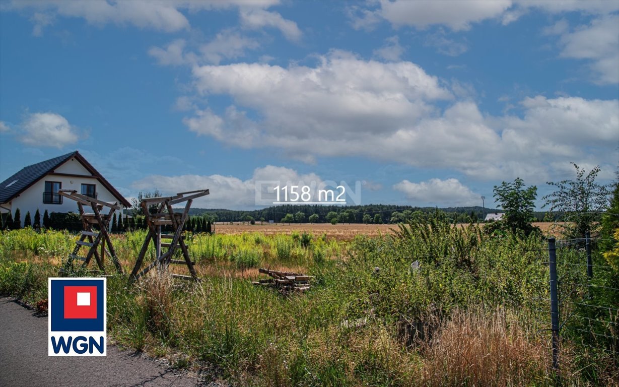 Działka budowlana 1158 m² w cichej okolicy, media, asfalt Godzieszów, Centrum  1 158m2 Foto 1