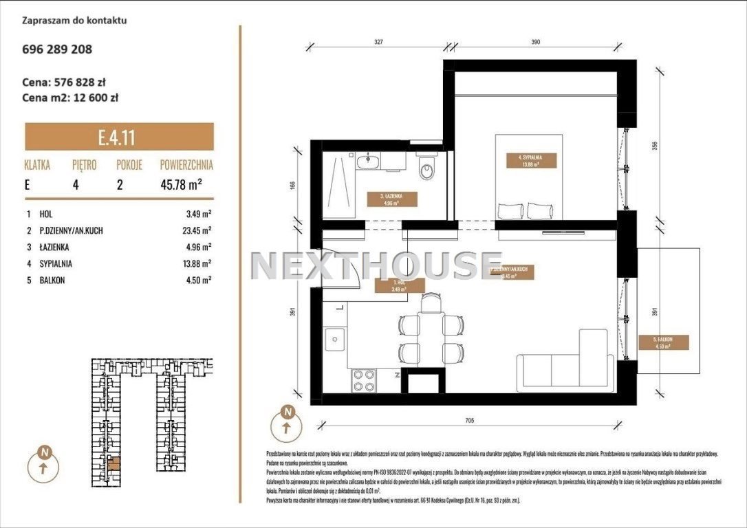 Mieszkanie dwupokojowe na sprzedaż Katowice  46m2 Foto 2