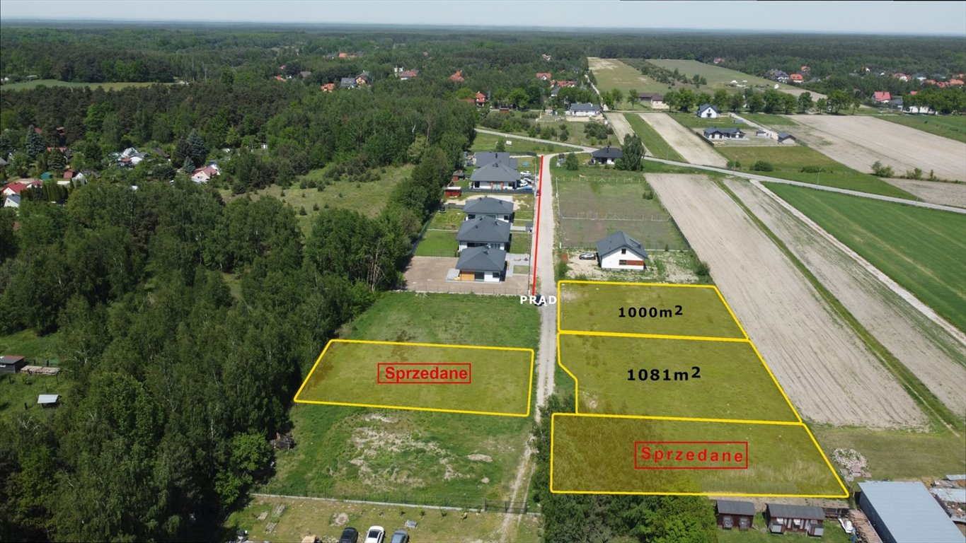 Działka budowlana 1063 m² w Grądach z mediami i planem zabudowy Grądy  1 063m2 Foto 1