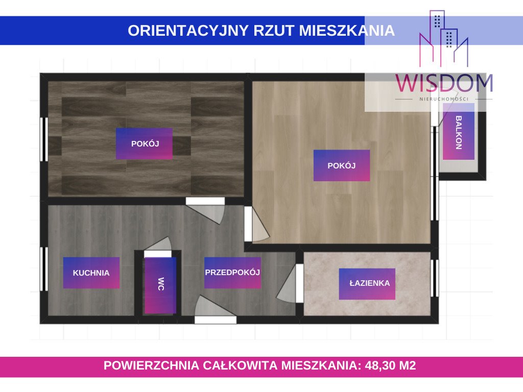 Mieszkanie dwupokojowe na sprzedaż Olsztyn, Nagórki, Mieczysława Orłowicza  48m2 Foto 12