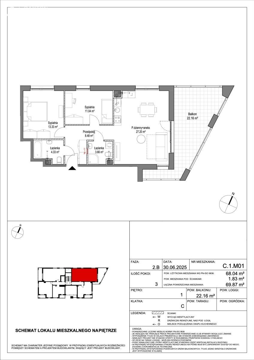 Do sprzedania nowoczesne 3-pokojowe mieszkanie 68 m² w Gdańsku Gdańsk, Zaspa, Leszczyńskich  68m2 Foto 1