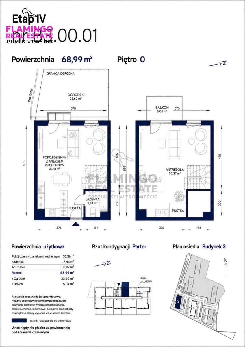Do sprzedania przestronne 68,99 m² dwupoziomowe mieszkanie w Gdańsku Gdańsk, Orunia Południe  69m2 Foto 1