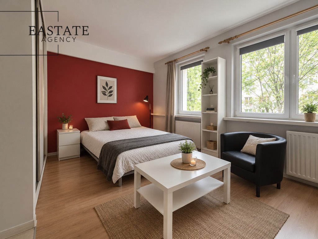 Polecam studio 27 m² w centrum Warszawy z widokiem na skwer Warszawa, Śródmieście, Śliska  27m2 Foto 1