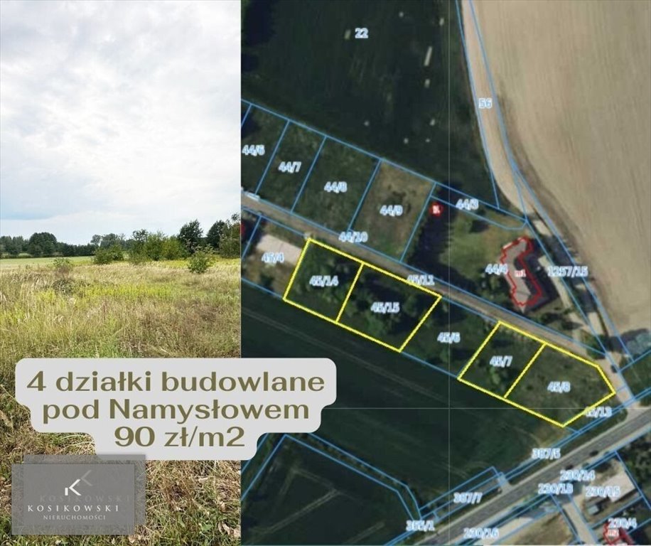 Działki budowlane w Smarchowicach Wielkich – idealne pod dom Namysłów, Smarchowice Wielkie  1 006m2 Foto 1