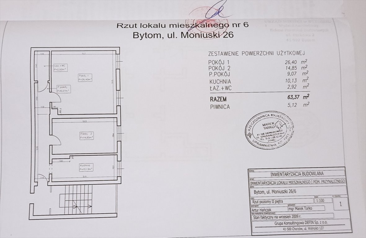 Mieszkanie dwupokojowe na sprzedaż Bytom, Moniuszki  64m2 Foto 9