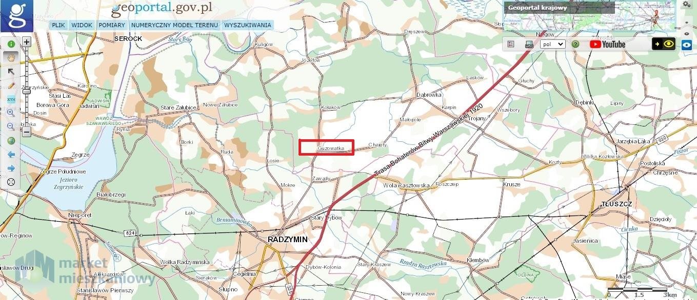 Działki rolne 3100 m² w Dąbrówce – blisko lasu i Warszawy Dąbrówka  3 100m2 Foto 1