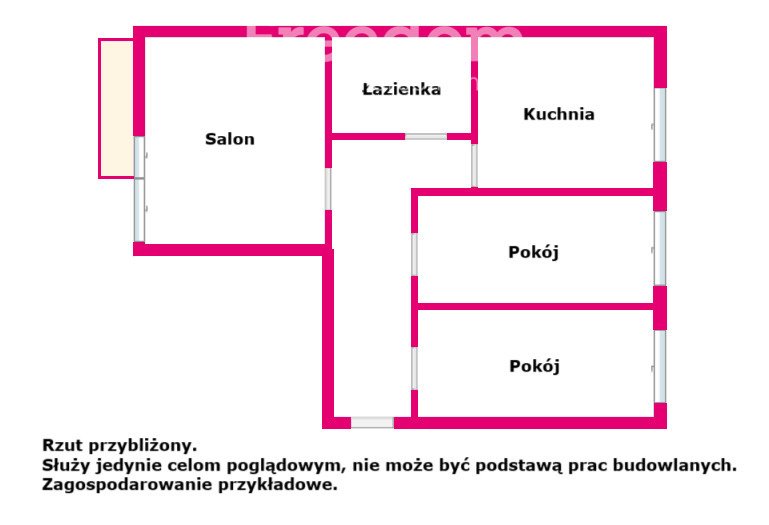 Mieszkanie trzypokojowe na sprzedaż Radomsko, Miła  52m2 Foto 4