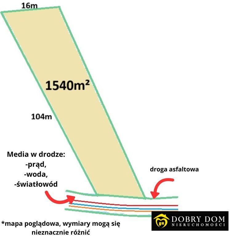 Działka 1540 m² w spokojnej okolicy z mediami i dobrym dojazdem Radule  1 540m2 Foto 1
